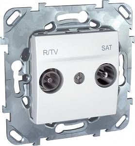 UNICA Розетка R-TV/ SAT, проходная, БЕЛЫЙ Schneider Electric MGU5.456.18ZD