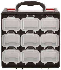 Ящик для крепежа двухсекционный (съемные ячейки) ( 34 х 28,5 х 14,5 см) FIT